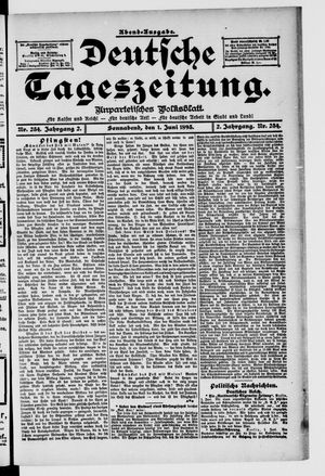 Deutsche Tageszeitung on Jun 1, 1895