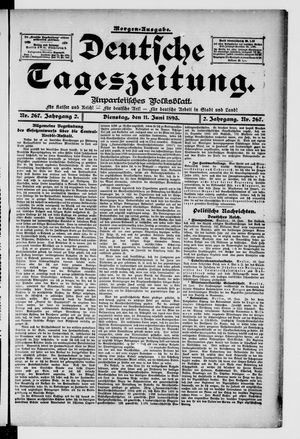 Deutsche Tageszeitung vom 11.06.1895