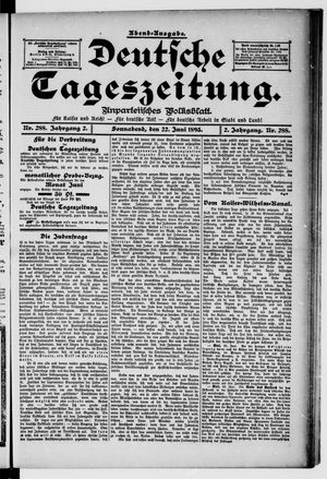Deutsche Tageszeitung vom 22.06.1895