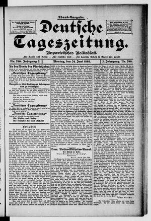 Deutsche Tageszeitung vom 24.06.1895