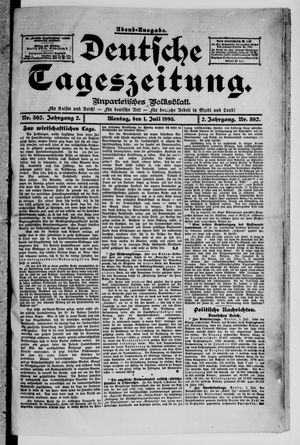 Deutsche Tageszeitung vom 01.07.1895