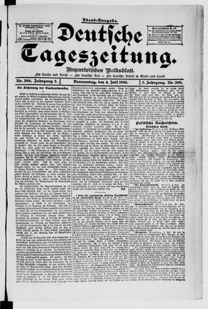 Deutsche Tageszeitung vom 04.07.1895