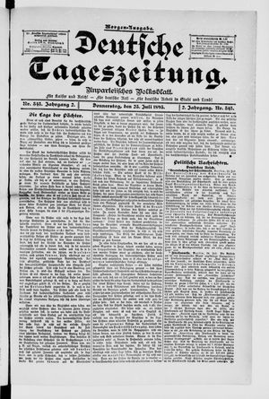 Deutsche Tageszeitung on Jul 25, 1895