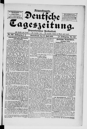 Deutsche Tageszeitung vom 27.07.1895