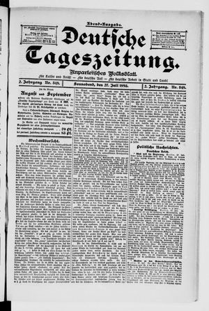Deutsche Tageszeitung vom 27.07.1895
