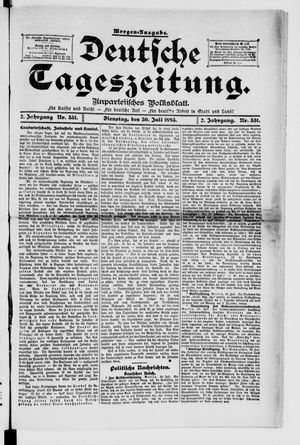 Deutsche Tageszeitung vom 30.07.1895