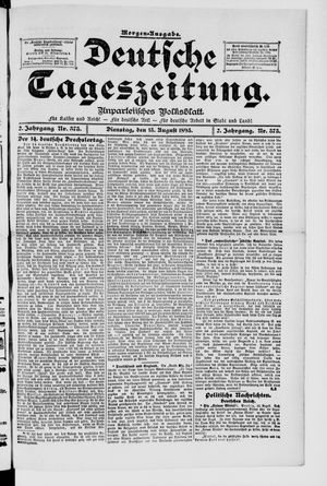 Deutsche Tageszeitung vom 13.08.1895