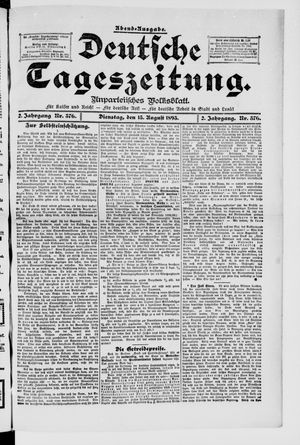Deutsche Tageszeitung vom 13.08.1895
