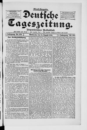 Deutsche Tageszeitung vom 14.08.1895