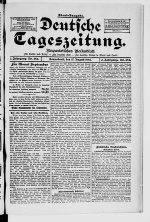 Deutsche Tageszeitung vom 17.08.1895