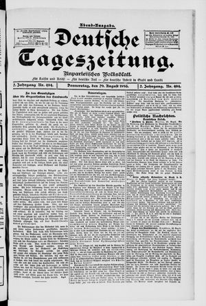 Deutsche Tageszeitung vom 29.08.1895