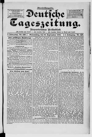 Deutsche Tageszeitung vom 19.09.1895