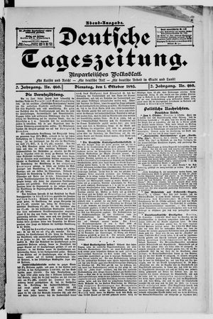 Deutsche Tageszeitung vom 01.10.1895