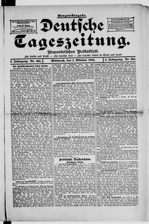 Deutsche Tageszeitung vom 02.10.1895