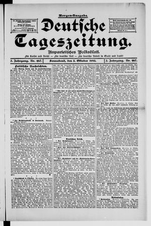 Deutsche Tageszeitung vom 05.10.1895