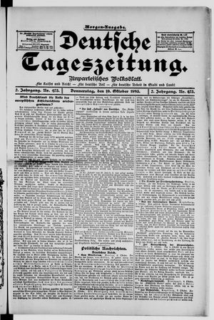 Deutsche Tageszeitung on Oct 10, 1895