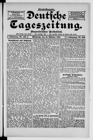 Deutsche Tageszeitung on Oct 16, 1895