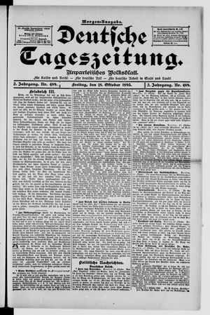 Deutsche Tageszeitung on Oct 18, 1895