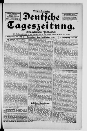Deutsche Tageszeitung vom 19.10.1895