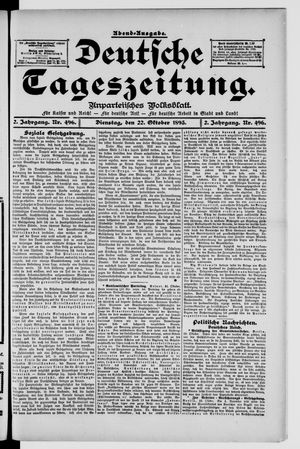 Deutsche Tageszeitung vom 22.10.1895