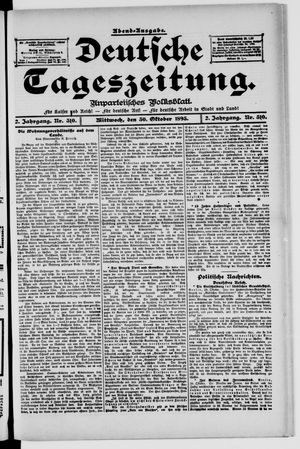 Deutsche Tageszeitung vom 30.10.1895