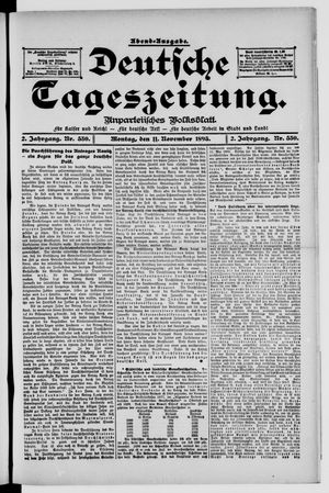 Deutsche Tageszeitung vom 11.11.1895