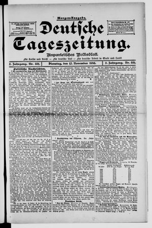 Deutsche Tageszeitung vom 12.11.1895