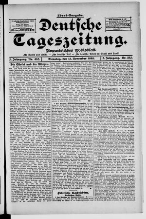 Deutsche Tageszeitung vom 12.11.1895