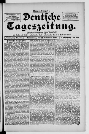 Deutsche Tageszeitung on Nov 14, 1895
