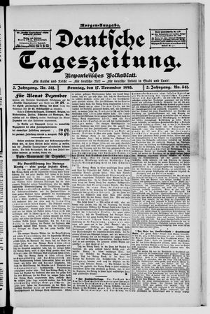 Deutsche Tageszeitung vom 17.11.1895