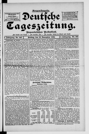 Deutsche Tageszeitung vom 22.11.1895