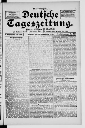 Deutsche Tageszeitung vom 22.11.1895