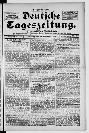 Deutsche Tageszeitung vom 26.11.1895
