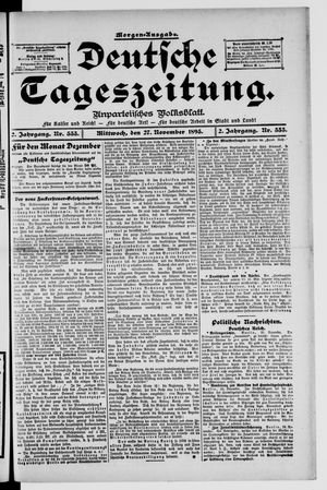 Deutsche Tageszeitung on Nov 27, 1895