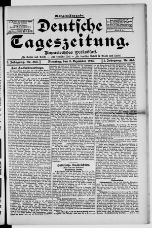 Deutsche Tageszeitung vom 03.12.1895