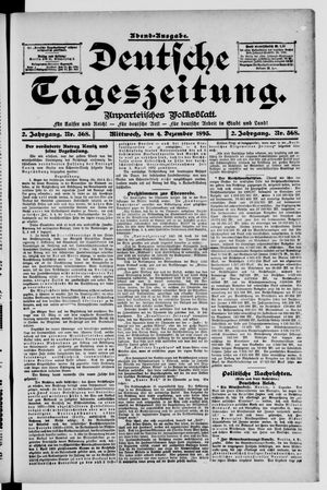 Deutsche Tageszeitung on Dec 4, 1895