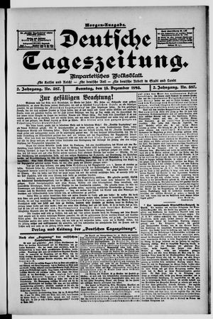 Deutsche Tageszeitung vom 15.12.1895