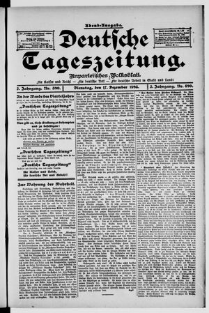 Deutsche Tageszeitung vom 17.12.1895