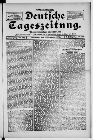 Deutsche Tageszeitung vom 18.12.1895