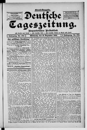 Deutsche Tageszeitung vom 18.12.1895