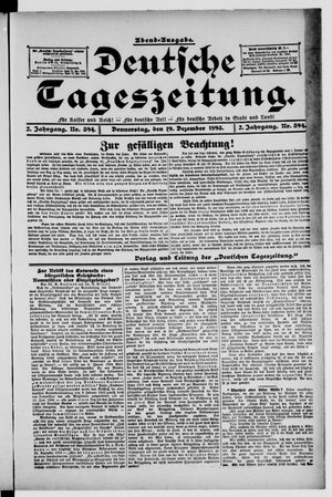 Deutsche Tageszeitung on Dec 19, 1895