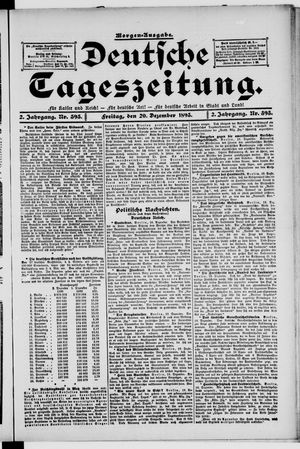 Deutsche Tageszeitung vom 20.12.1895