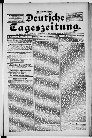 Deutsche Tageszeitung vom 20.12.1895