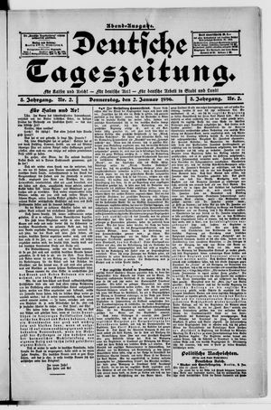 Deutsche Tageszeitung vom 02.01.1896