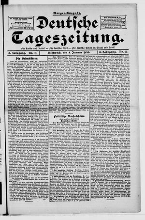 Deutsche Tageszeitung vom 08.01.1896