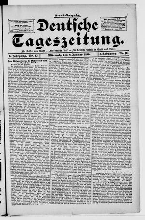 Deutsche Tageszeitung vom 08.01.1896