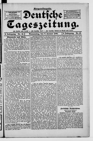 Deutsche Tageszeitung vom 09.01.1896