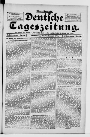 Deutsche Tageszeitung vom 09.01.1896