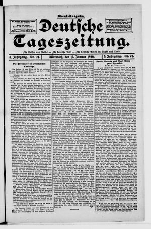 Deutsche Tageszeitung vom 15.01.1896