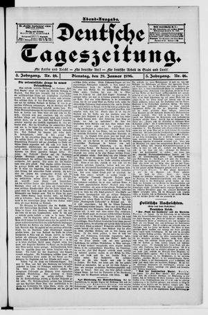 Deutsche Tageszeitung on Jan 28, 1896